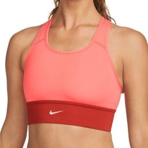 Womans Small Training Nike Two Tone Pink Swoosh Long Line Bra Medium Support